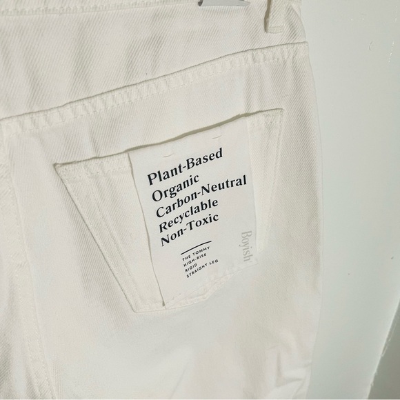 NWT Boyish Tommy High-Rise White Rigid Straight Leg Denim Distressed Waist 28 - Picture 9 of 13